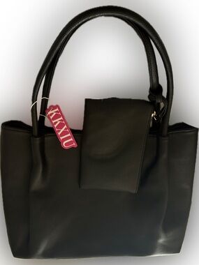 🖤KIXIXU🖤 Vegan Leather Tote with Matching Pouch